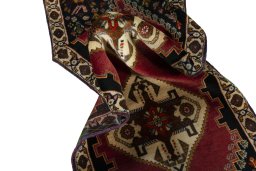 Close-up detail of 2000s Persian Gabbeh rug from Iran / Persia showing Wool weave