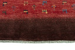Central medallion detail of 2000s Persian Gabbeh rug from Iran / Persia