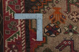 Close-up detail of 2000s Persian Gabbeh rug from Iran / Persia showing Wool weave