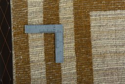 Close-up detail of 2000s Persian Gabbeh rug from Iran / Persia showing Wool weave