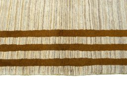 Close-up detail of 2000s Persian Gabbeh rug from Iran / Persia showing Wool weave