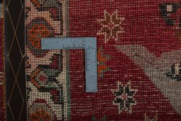 Close-up detail of 2000s Persian Gabbeh rug from Iran / Persia showing Wool weave