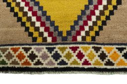 Central medallion detail of 2000s Persian Gabbeh rug from Iran / Persia