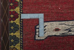 Close-up detail of 2000s Persian Gabbeh rug from Iran / Persia showing Wool weave