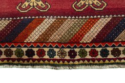 Central medallion detail of 2000s Persian Gabbeh rug from Iran / Persia