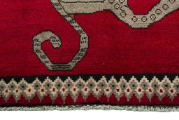 Central medallion detail of 2000s Persian Gabbeh rug from Iran / Persia