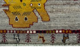 Central medallion detail of New Persian Gabbeh rug from Iran / Persia