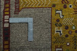 Full view of New Persian Gabbeh rug from Iran / Persia, 90 × 62 cm in Beige tones