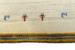 Central medallion detail of 2000s Persian Gabbeh rug from Iran / Persia