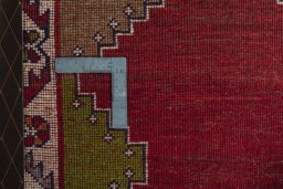 Close-up detail of 2000s Persian Gabbeh rug from Iran / Persia showing Wool weave