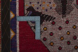 Close-up detail of 2000s Persian Gabbeh rug from Iran / Persia showing Wool weave
