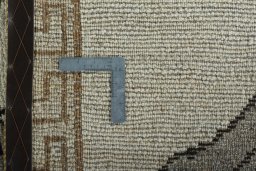 Close-up detail of 2000s Persian Gabbeh rug from Iran / Persia showing Wool weave