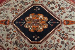 Central medallion detail of 2000s Persian Gabbeh rug from Iran / Persia