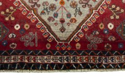 Close-up detail of 2000s Persian Gabbeh rug from Iran / Persia showing Wool weave