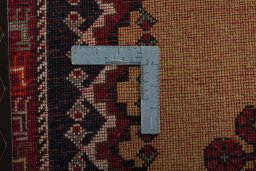 Close-up detail of 2000s Persian Gabbeh rug from Iran / Persia showing Wool weave