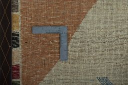 Close-up detail of 2000s Persian Gabbeh rug from Iran / Persia showing Wool weave