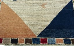 Central medallion detail of 2000s Persian Gabbeh rug from Iran / Persia