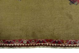 Central medallion detail of 2000s Persian Gabbeh rug from Iran / Persia
