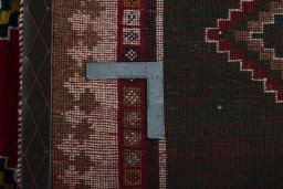 Close-up detail of 2000s Persian Gabbeh rug from Iran / Persia showing Wool weave