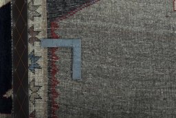 Close-up detail of 2000s Persian Gabbeh rug from Iran / Persia showing Wool weave