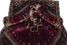 Close-up detail of 2000s Persian Gabbeh rug from Iran / Persia showing Wool weave
