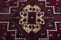 Central medallion detail of 2000s Persian Gabbeh rug from Iran / Persia