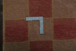 Close-up detail of 2000s Persian Gabbeh rug from Iran / Persia showing Wool weave