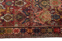 Close-up detail of 2000s Persian Gabbeh rug from Iran / Persia showing Wool weave