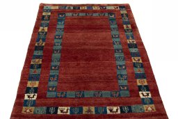 Surface texture of New Persian Gabbeh rug with natural Wool and intricate pattern