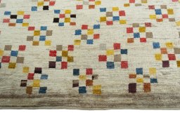 Central medallion detail of 1970s Persian Gabbeh rug from Iran / Persia