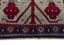 Central medallion detail of 2000s Persian Gabbeh rug from Iran / Persia