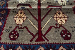 Full view of 2000s Persian Gabbeh rug from Iran / Persia, 155 × 109 cm in Gray tones