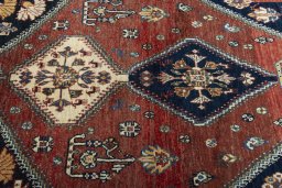 Central medallion detail of 2000s Persian Gabbeh rug from Iran / Persia