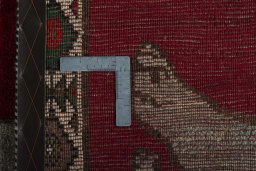 Close-up detail of 2000s Persian Gabbeh rug from Iran / Persia showing Wool weave