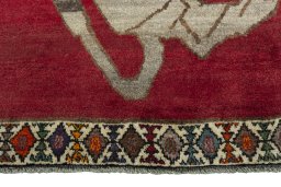 Central medallion detail of 2000s Persian Gabbeh rug from Iran / Persia