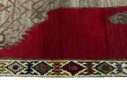 Close-up detail of 2000s Persian Gabbeh rug from Iran / Persia showing Wool weave
