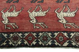 Central medallion detail of 2000s Persian Gabbeh rug from Iran / Persia