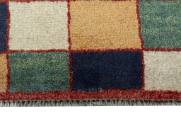 Central medallion detail of 2000s Persian Gabbeh rug from Iran / Persia