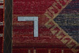 Close-up detail of 2000s Persian Gabbeh rug from Iran / Persia showing Wool weave