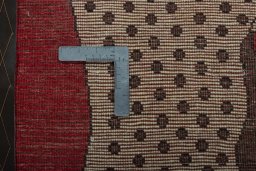 Full view of 2000s Persian Gabbeh rug from Iran / Persia, 94 × 62 cm in Multi Color tones