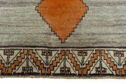 Central medallion detail of 2000s Persian Gabbeh rug from Iran / Persia