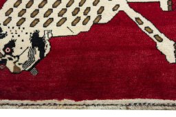 Central medallion detail of 2000s Persian Gabbeh rug from Iran / Persia
