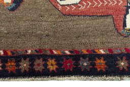 Central medallion detail of 2000s Persian Gabbeh rug from Iran / Persia