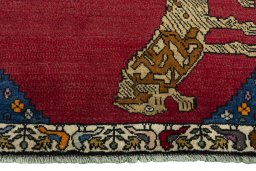 Central medallion detail of 2000s Persian Gabbeh rug from Iran / Persia