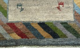 Central medallion detail of New Persian Gabbeh rug from Iran / Persia