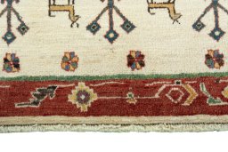 Central medallion detail of New Persian Gabbeh rug from Iran / Persia