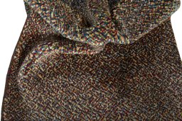 Corner detail of New Persian Gabbeh rug showing border pattern and Wool pile