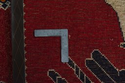 Close-up detail of 2000s Persian Gabbeh rug from Iran / Persia showing Wool weave