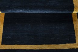 Full view of New Persian Gabbeh rug from Iran / Persia, 140 × 95 cm in Blue tones