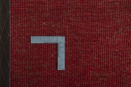 Close-up detail of New Persian Gabbeh rug from Iran / Persia showing Wool weave